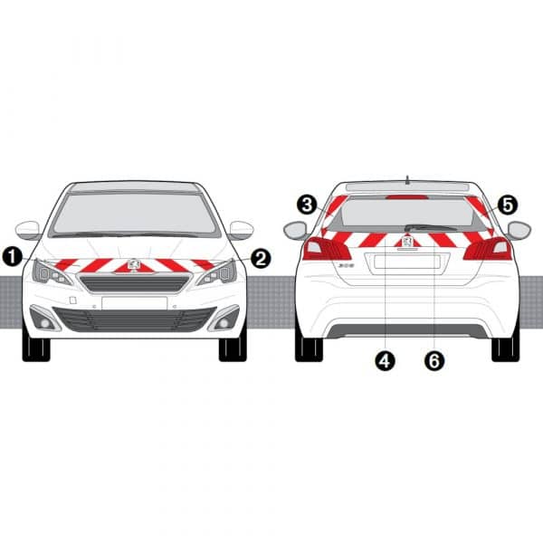 Kit Rouge-Blanc CL. B Standard - PEUGEOT 308 (2014-2017)