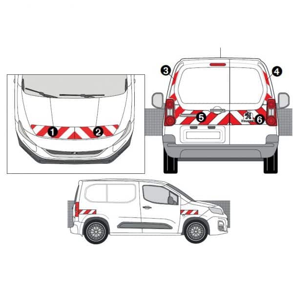 Kit Rouge-Blanc CL. B Standard - PEUGEOT Partner 2 Portes Tôlé (2018)