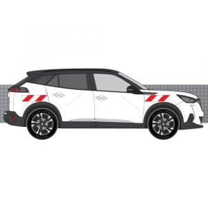 Alternative view of Kit Rouge-Blanc CL. B AVT+ARR+LAT - PEUGEOT e-2008 (2020)