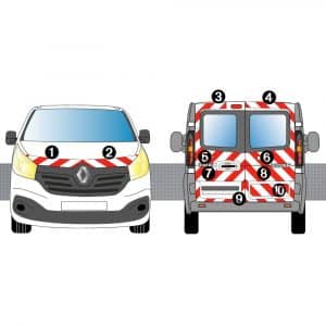 Kit Rouge-Blanc CL. B Total - RENAULT Trafic H1 2P vitré (2014-2018)