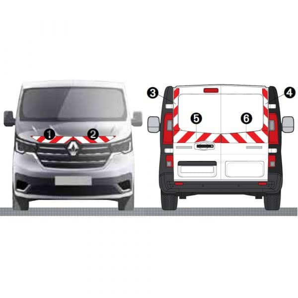 Kit Rouge-Blanc CL. B Standard - RENAULT Trafic H1 2P Tôlées (2021)