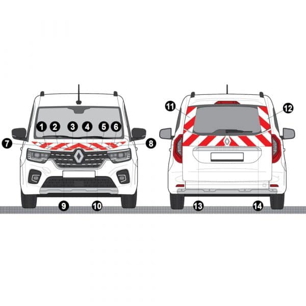 Kit Rouge-Blanc CL. B Standard - RENAULT Kangoo à Hayon (2021)