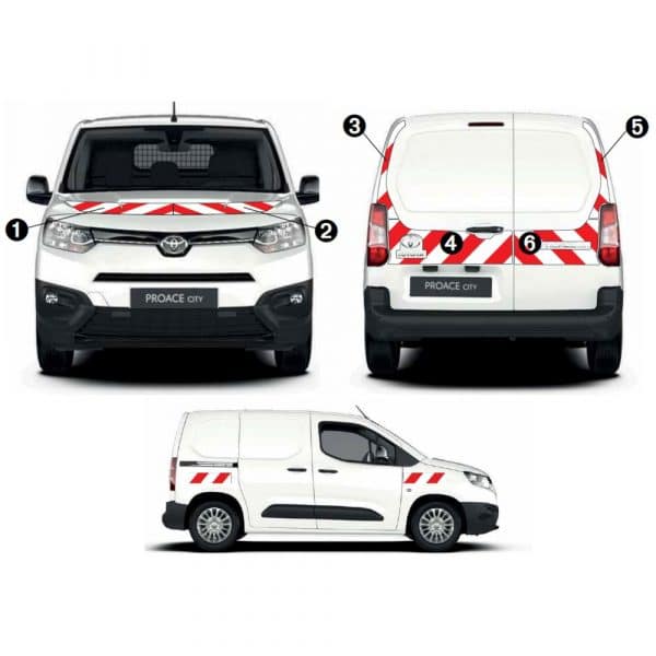 Kit Rouge-Blanc CL. B AVT+ARR+LAT - TOYOTA Proace City (2019)