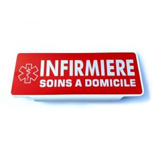 Plaque Pare-Soleil Infirmière Soins à Domicile - Rétroréfléchissante