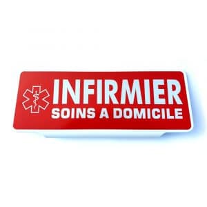 Plaque Pare-Soleil Infirmier Soins à Domicile - Rétroréfléchissante