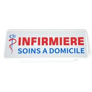 Plaque Pare-Soleil Infirmière Soins à Domicile – Rétroréfléchissante