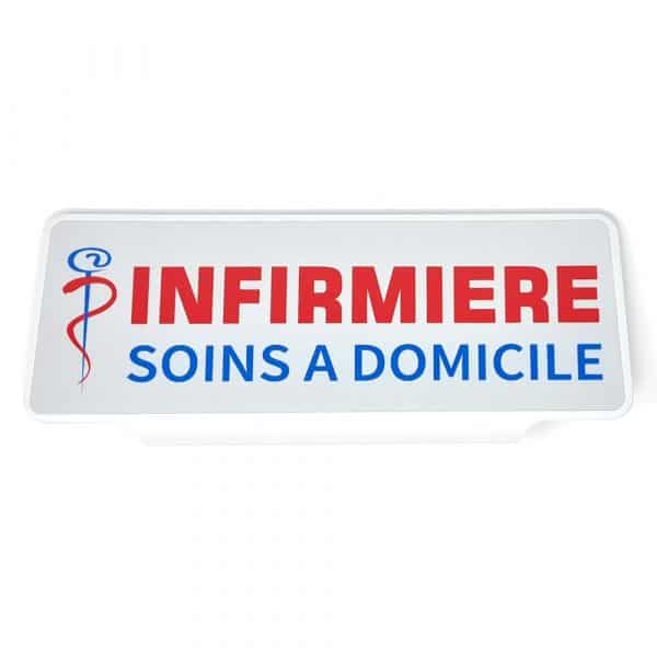 Plaque Pare-Soleil Infirmière Soins à Domicile – Rétroréfléchissante
