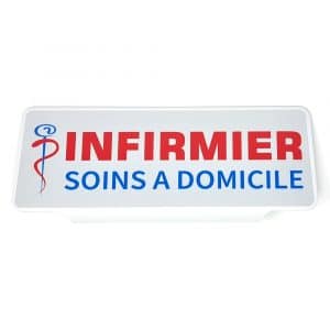 Plaque Pare-Soleil Infirmier Soins à Domicile - Rétroréfléchissante