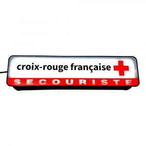 Plaque pare-soleil SECOURISTE Croix-Rouge Française - Lumineuse