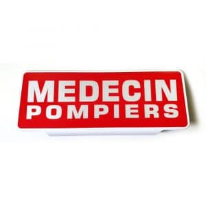 Plaque pare-soleil MEDECIN POMPIERS - Rétroréfléchissante