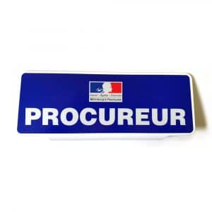 Plaque pare-soleil PROCUREUR - Rétroréfléchissante
