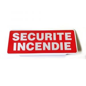 Plaque pare-soleil SECURITE INCENDIE - Rétroréfléchissante