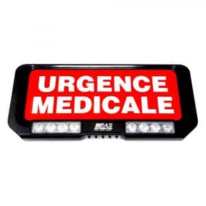 Plaque pare-soleil URGENCE MEDICALE - Lumineuse avec feux à éclats