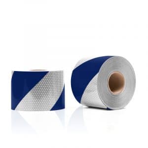 Lot de 2 rouleaux (1G+1D) Blanc-Bleu Classe B - 14 cm - 50 m
