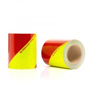 Lot de 2 rouleaux (1G+1D) Jaune-Rouge Classe B – 14 cm – 10 m