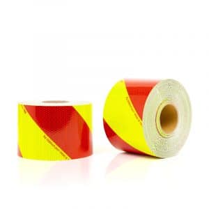 Lot de 2 rouleaux (1G+1D) Jaune-Rouge Classe B – 14 cm – 50 m