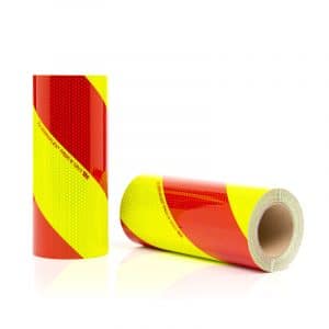 Lot de 2 rouleaux (1G+1D) Jaune-Rouge Classe B – 28 cm – 10 m