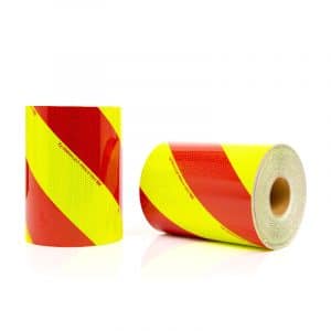 Lot de 2 rouleaux (1G+1D) Jaune-Rouge Classe B – 28 cm – 50 m