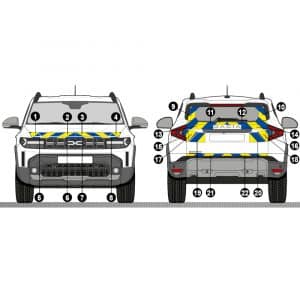 Kit Jaune-Bleu Partiel – DACIA Duster (2024)