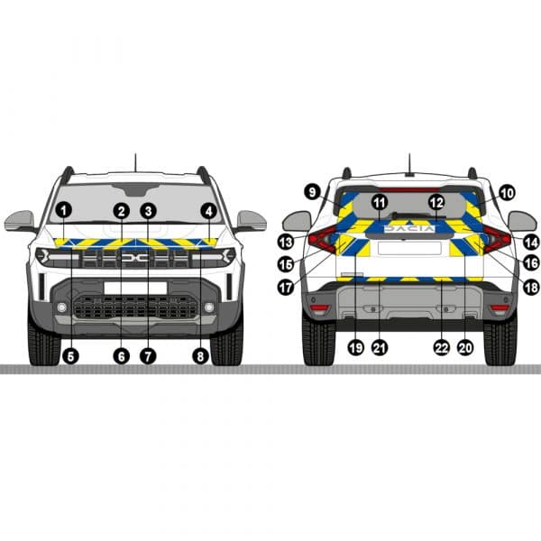 Kit Jaune-Bleu Partiel – DACIA Duster (2024)