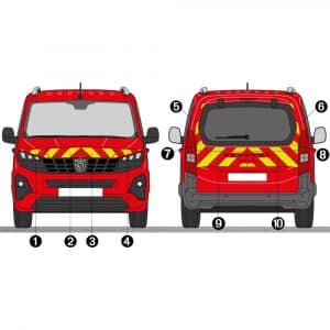 Kit Jaune-Rouge Partiel - PEUGEOT Rifter à Hayon (2024)