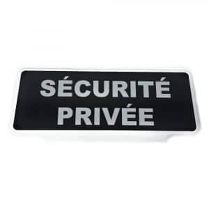 Plaque pare-soleil SECURITE PRIVEE - Rétroréfléchissante