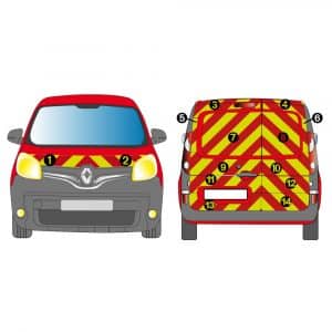 Kit Jaune-Rouge Total - RENAULT Kangoo 2P tôlé (2013-2021)