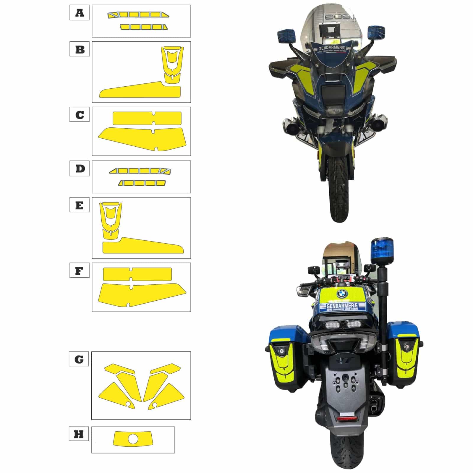 Kit Jaune Fluo Complet - BMW R 1300 RT (petites sacoches) – Image 2